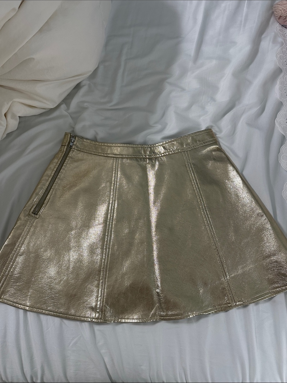 TCEC Metallic Gold Skater Circle Skirt